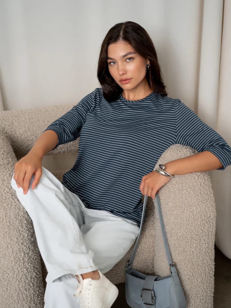 Джемпер лонгслив тельняшка в полоску