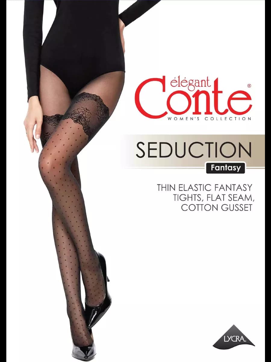 Колготки с имитацией ажурных чулок - фото 1