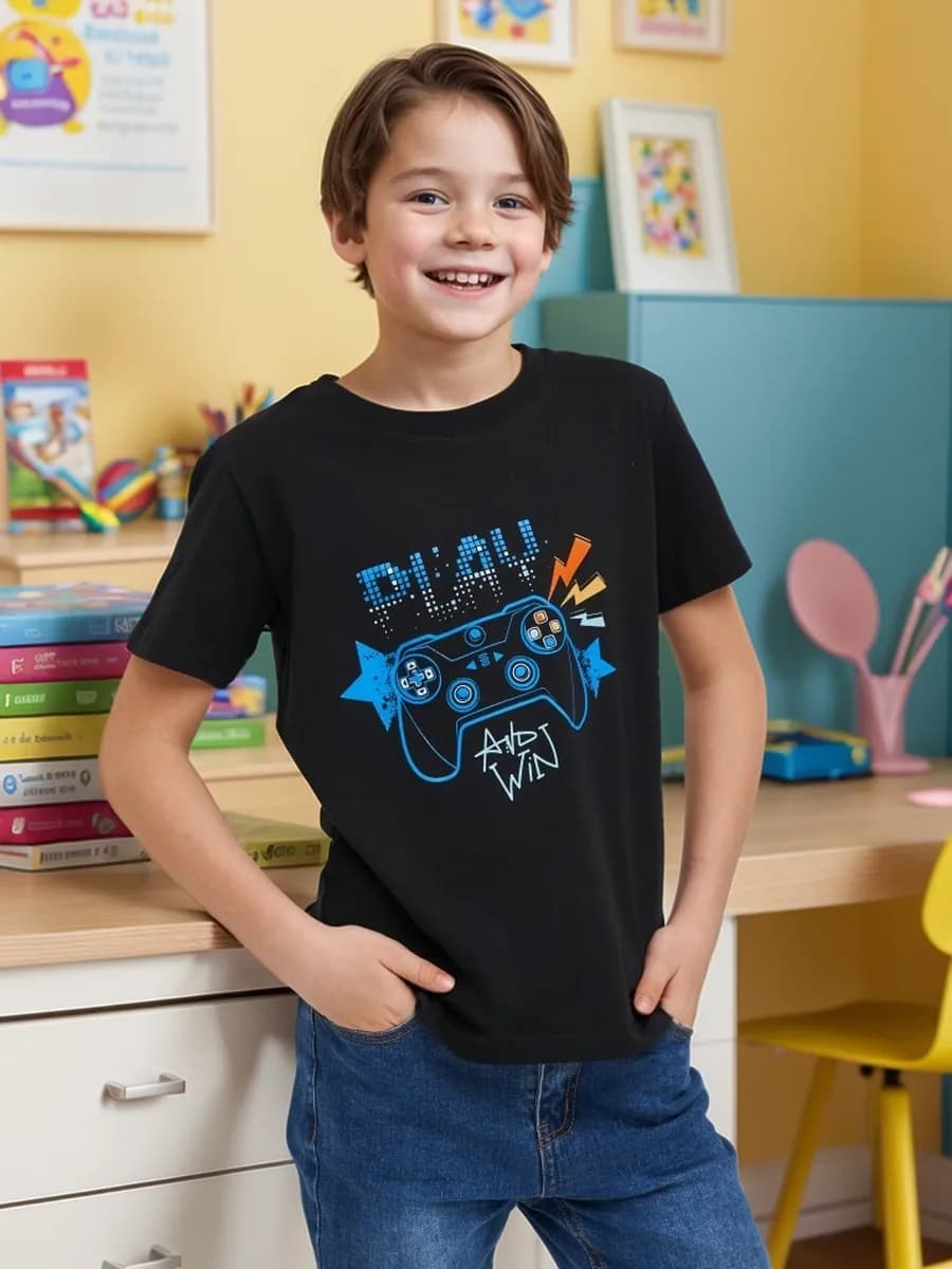 Футболка с принтом хлопок - фото 1