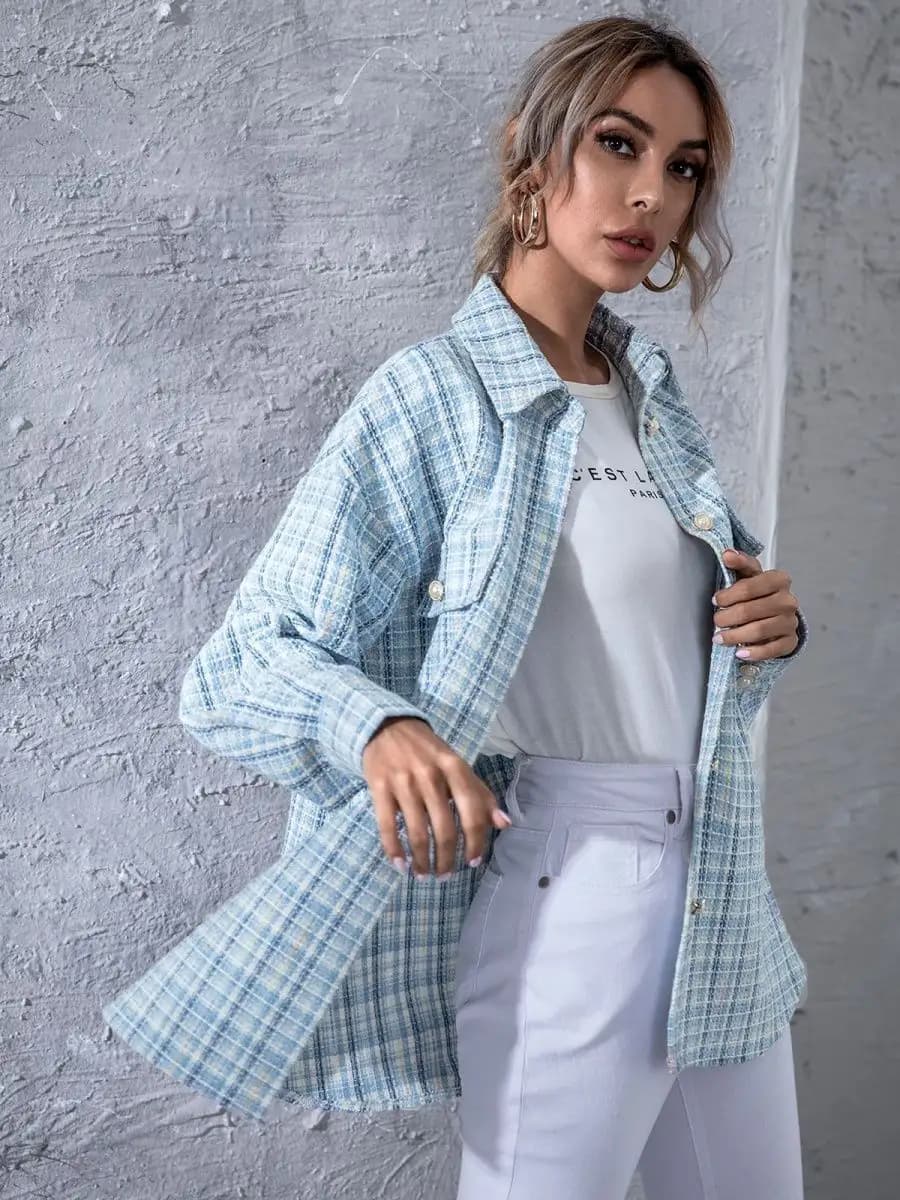 Рубашка ветровка теплая голубая