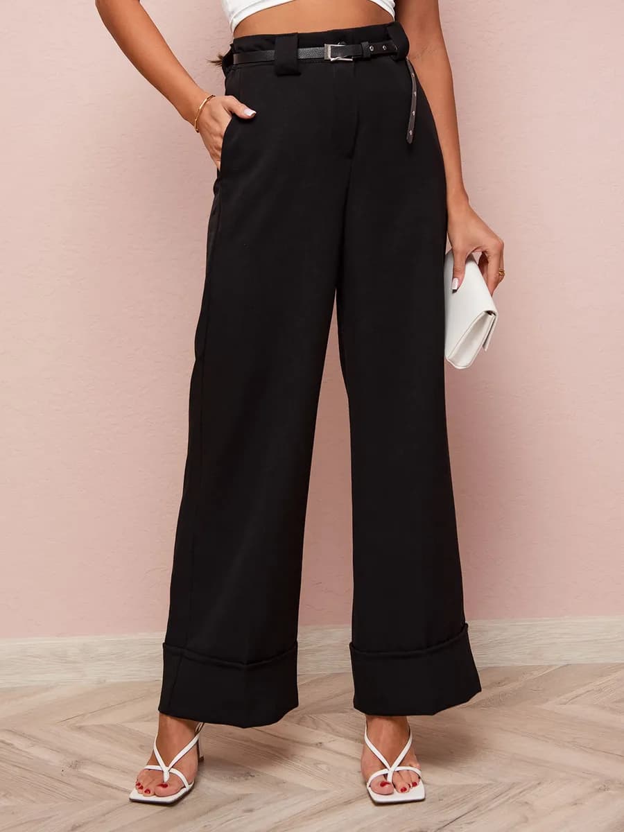 Брюки классические на резинке, палаццо широкие со стрелкой - фото 1