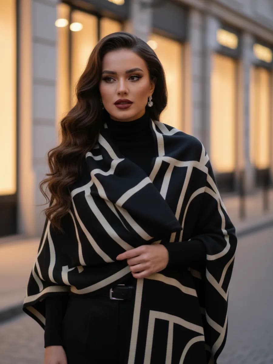 Палантин кашемир шарф теплый