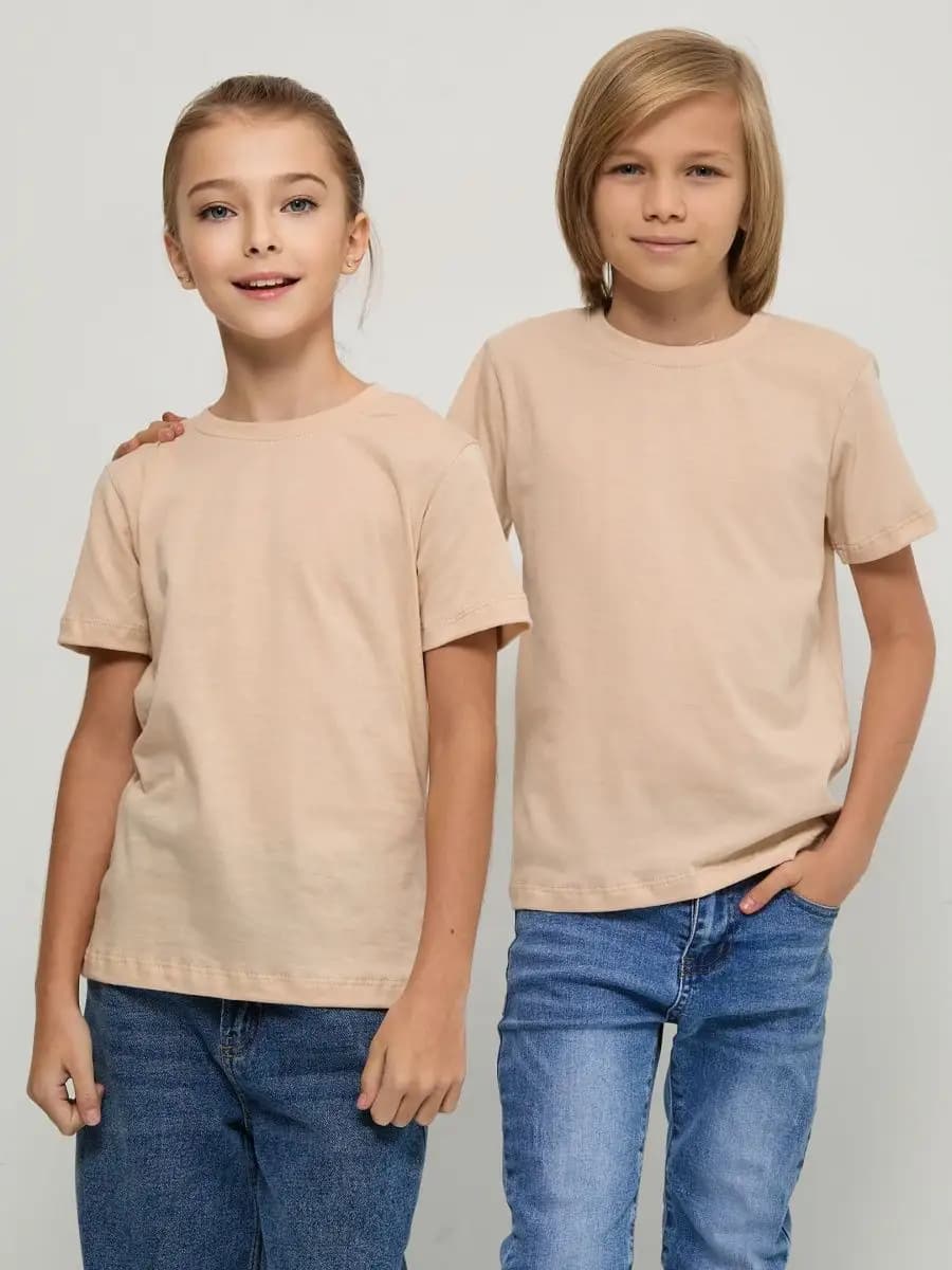 Детская базовая однотонная футболка