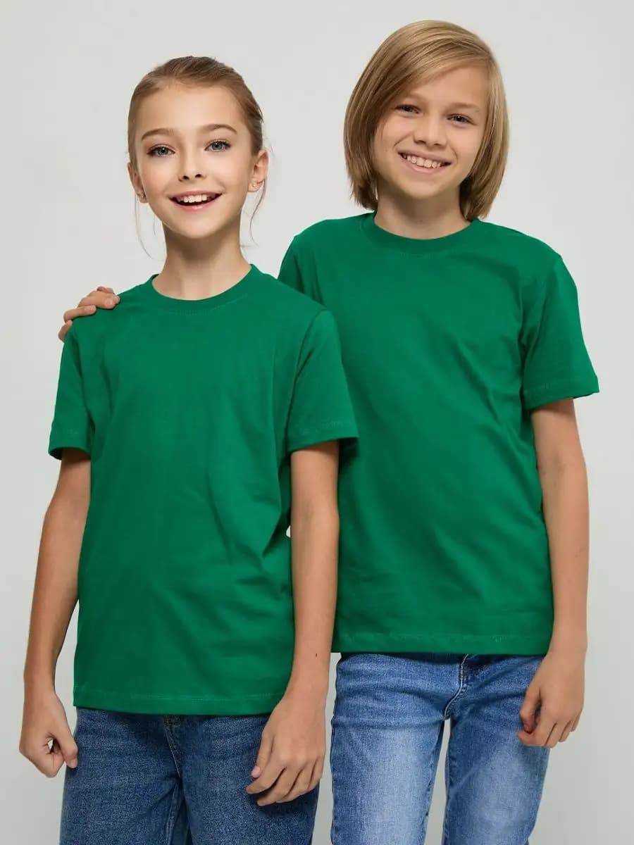 Детская базовая однотонная футболка