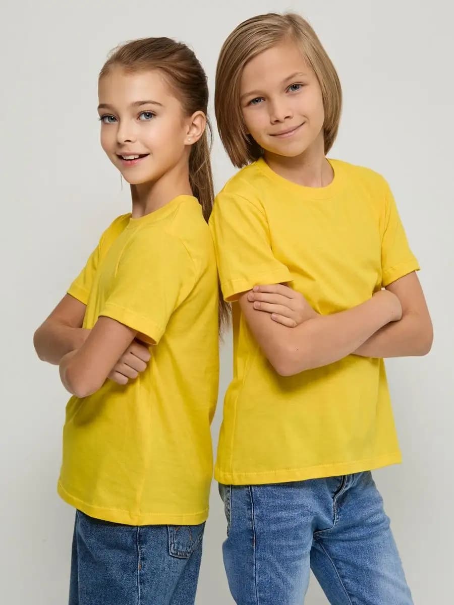 Детская базовая однотонная футболка