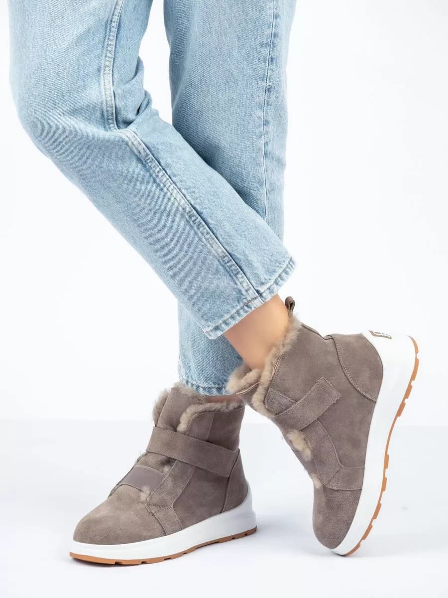 Ботинки женские зимние замшевые