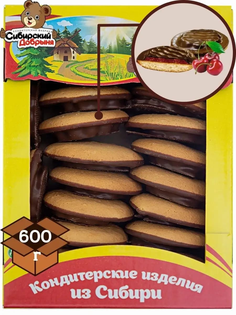 Печенье Бискви-Шок с желе со вкусом черешни, 600 г