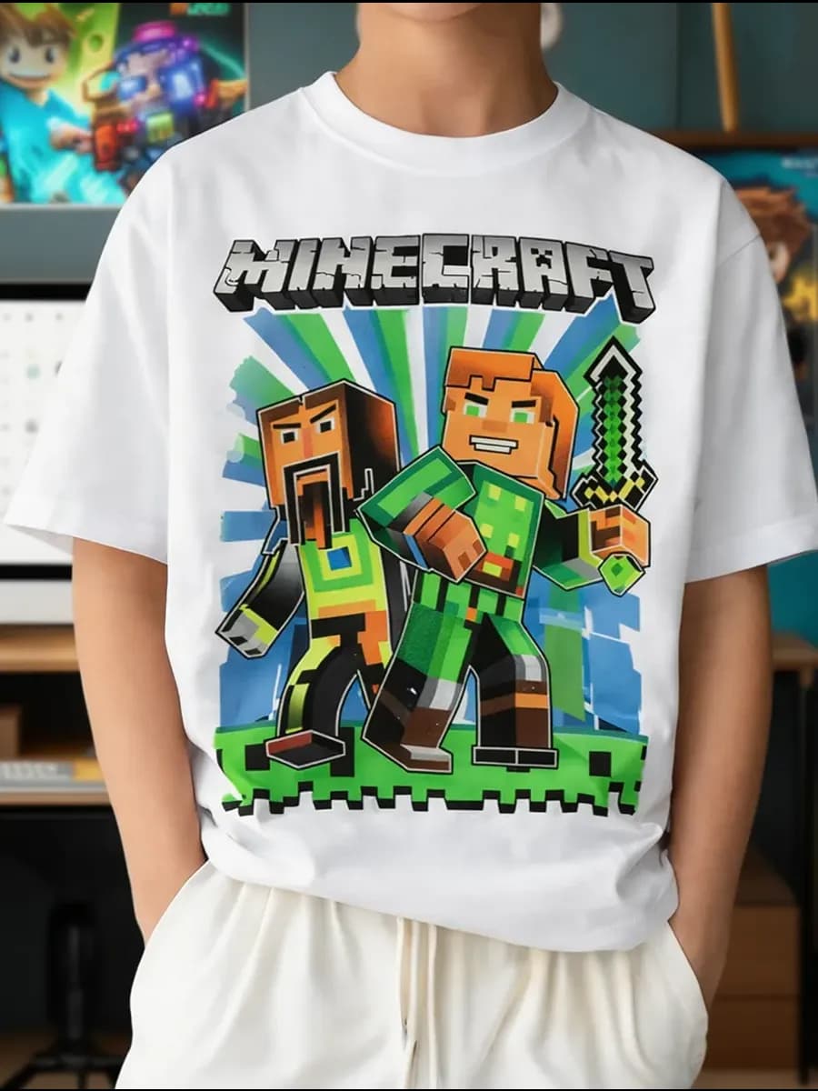 Светящаяся футболка Майнкрафт Minecraft