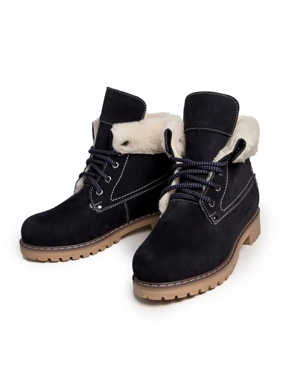 Ботинки кожаные зимние натуральная кожа и шерсть