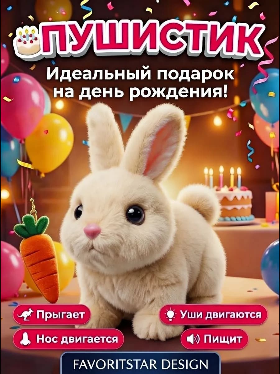 Игрушка зайчик прыгающий интерактивный для малыша
