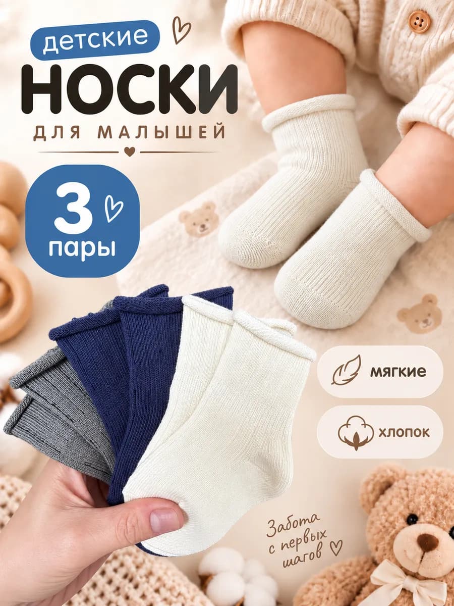 Носки для малышей 3 пары