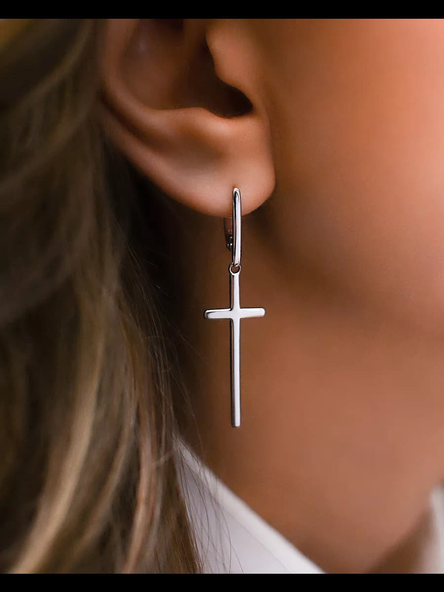 Серьги кресты 925