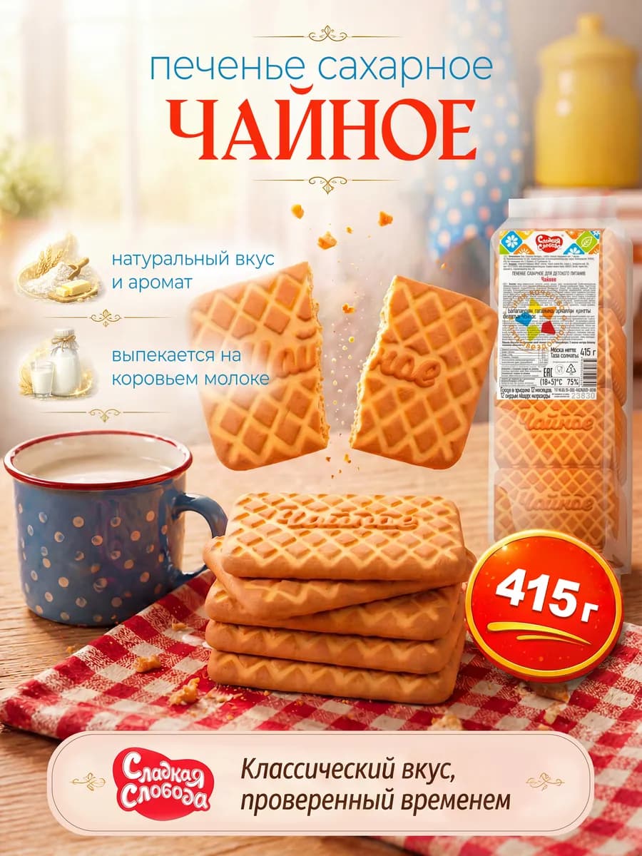 Печенье сахарное ЧАЙНОЕ 415 гр