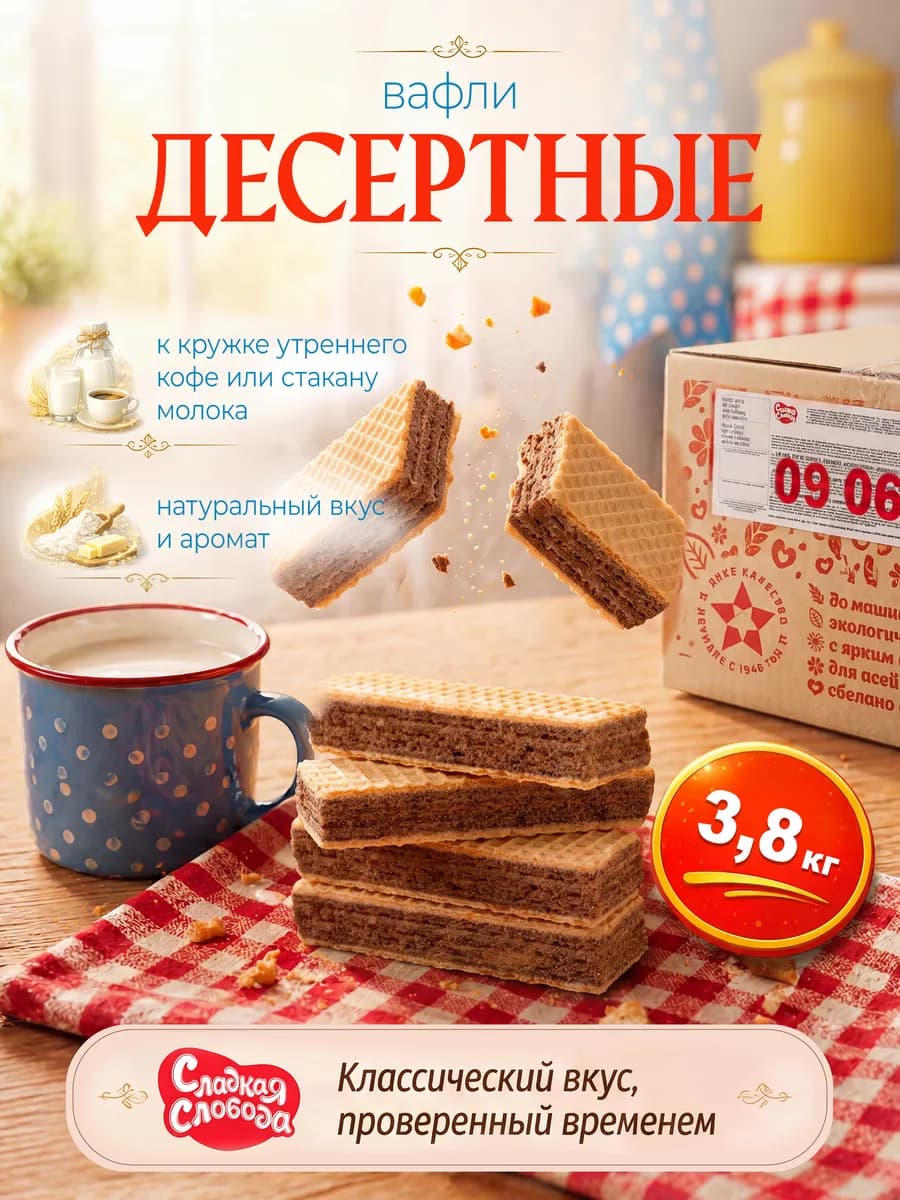 Вафли Десертные 3,8 кг