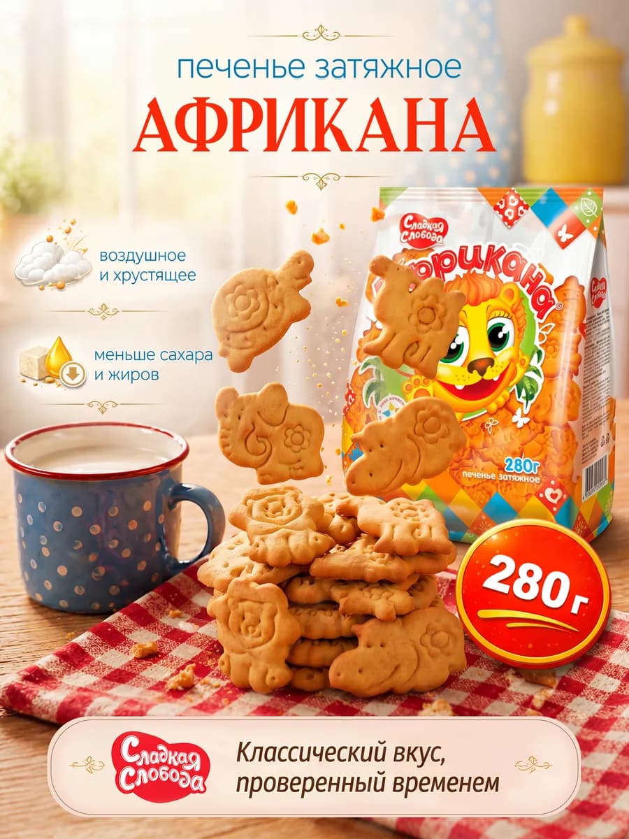Печенье затяжное Африкана 280 гр