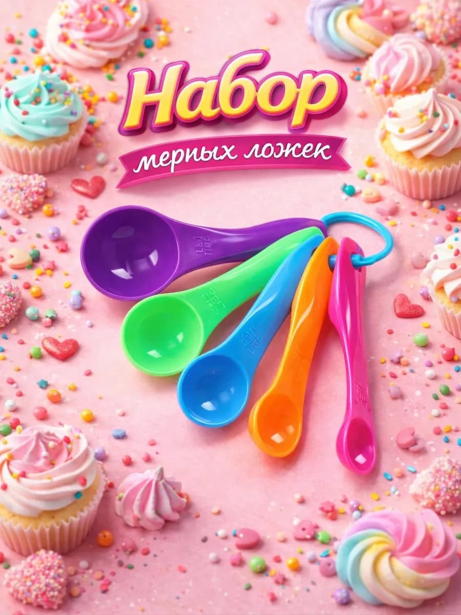 Набор мерных ложек пластиковых "Креатив" 5 шт