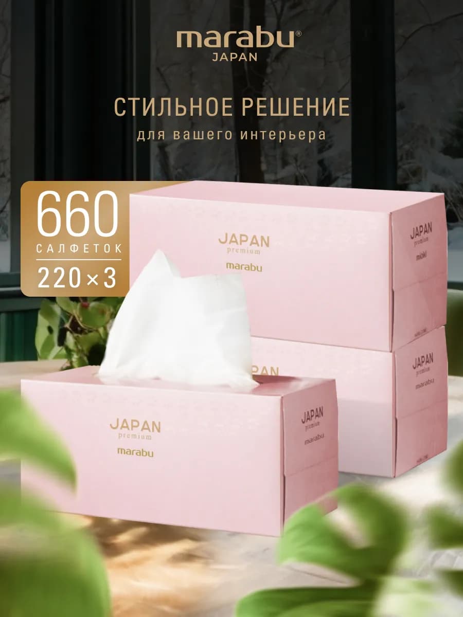 Салфетки бумажные в коробке японские