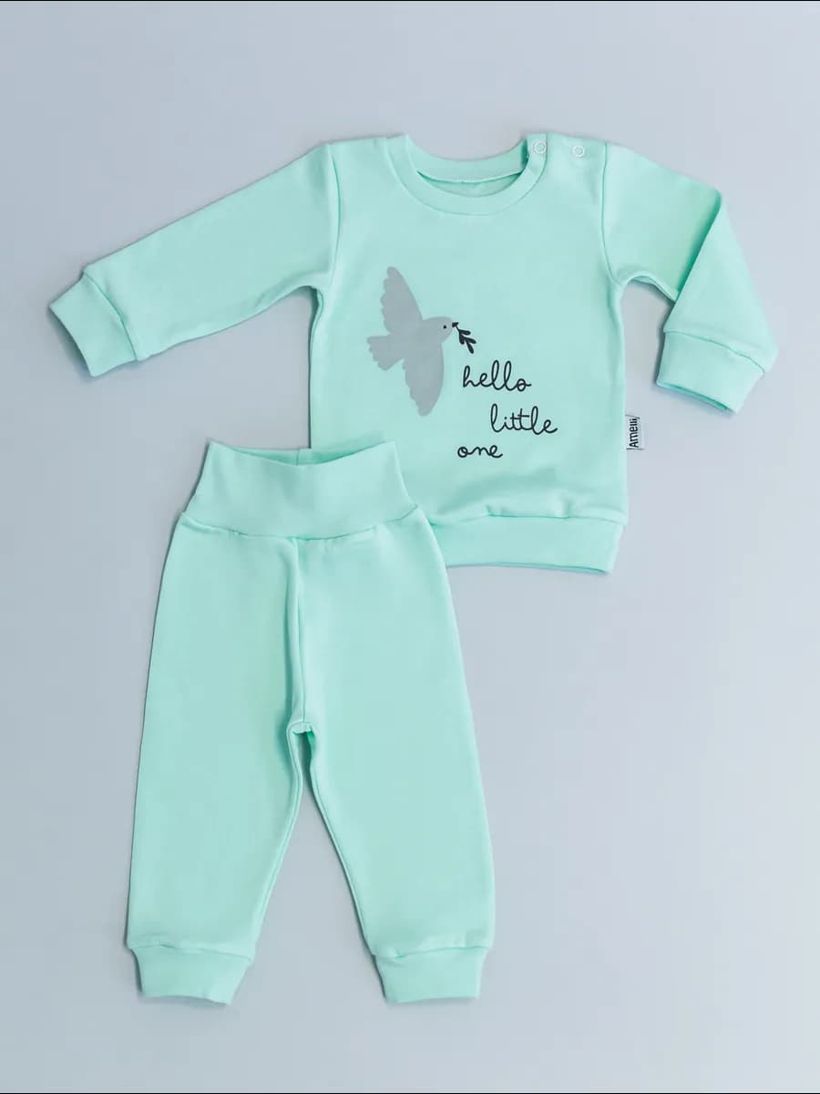 Костюм тёплый для новорожденных из футера