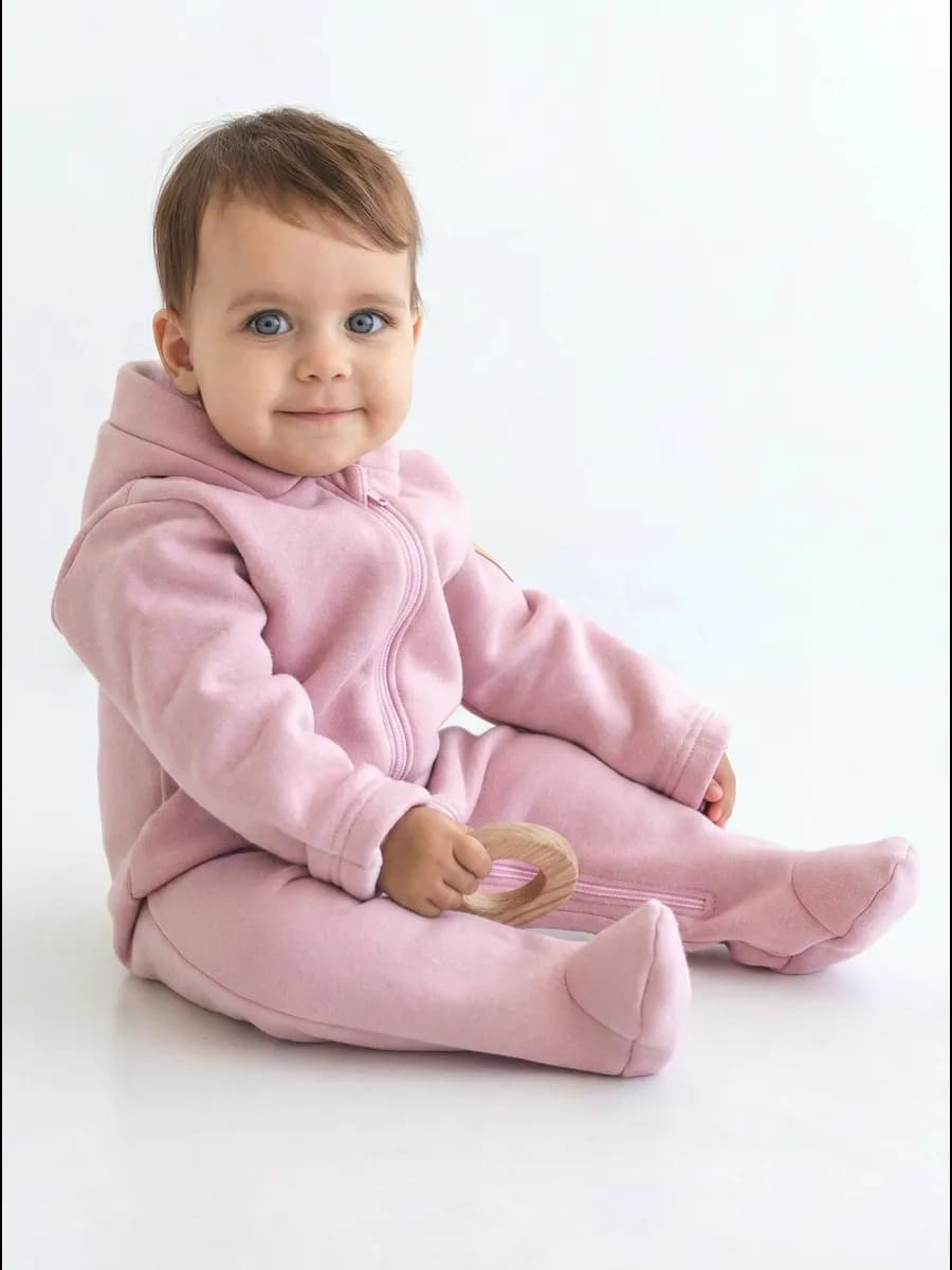 Комбинезон для новорожденных из футера с начесом детский - фото 1