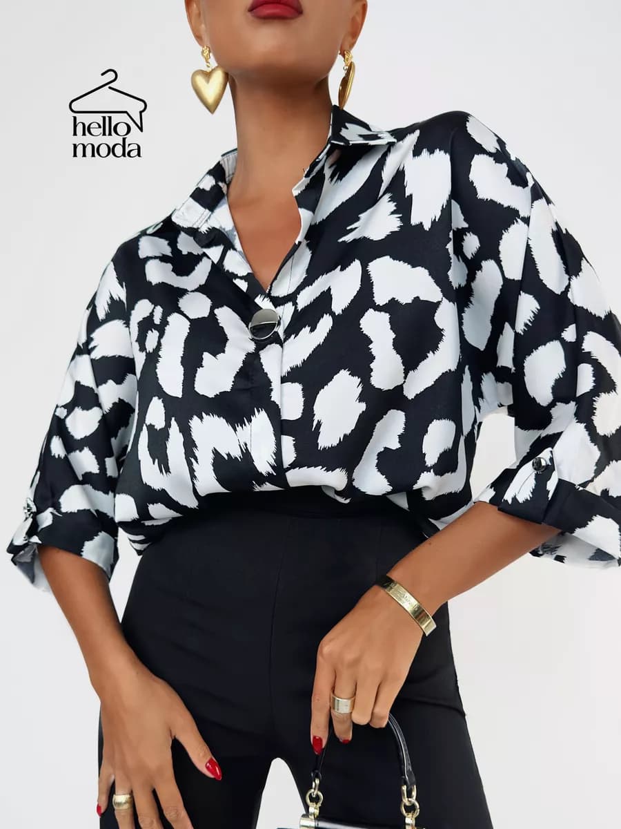 Нарядная блузка атласная больших размеров