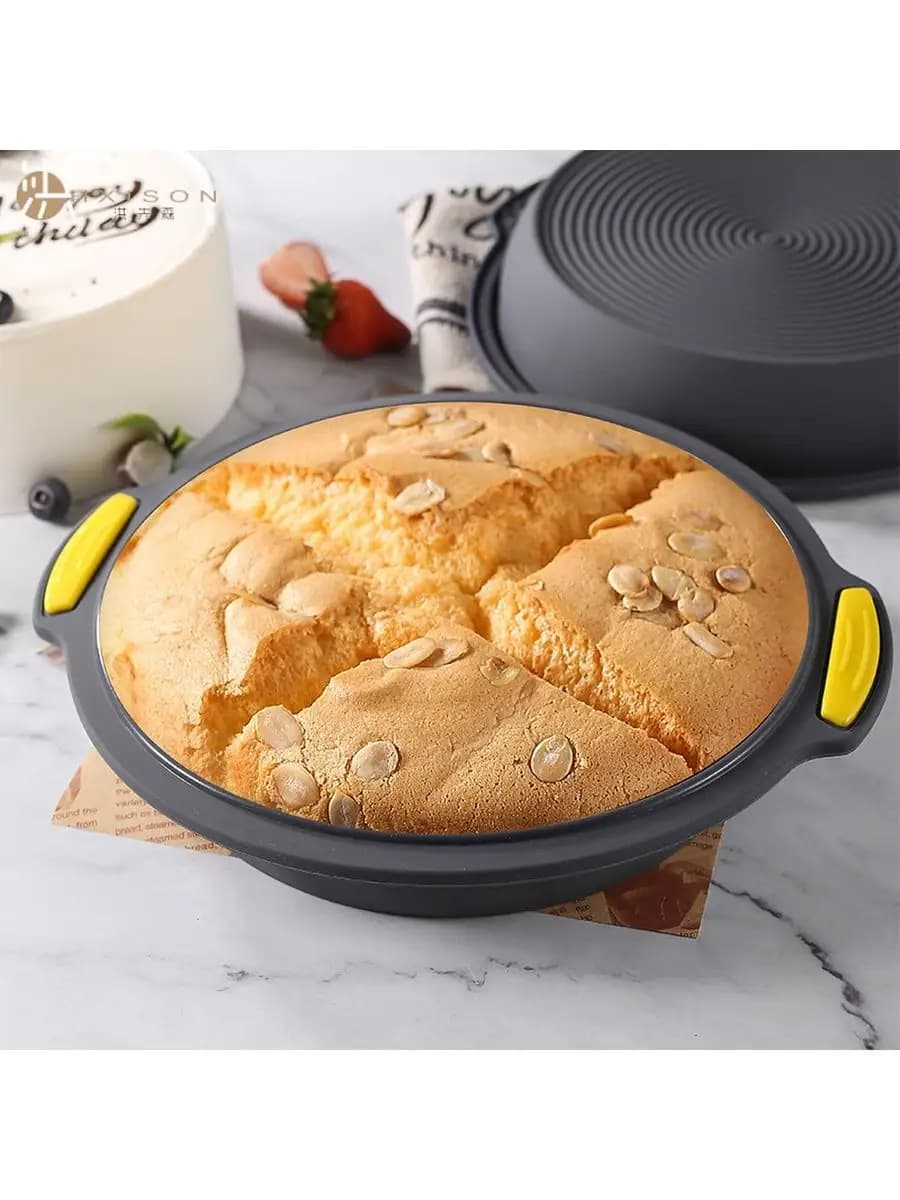 Силиконовая круглая форма для выпечки и запекания хлеба - фото 1