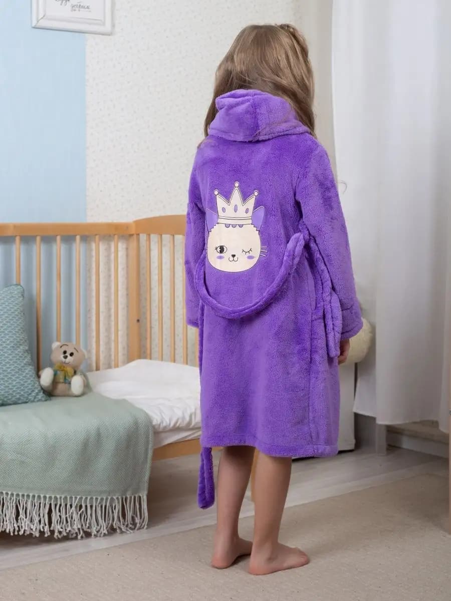 халат детский махровый с капюшоном длинный