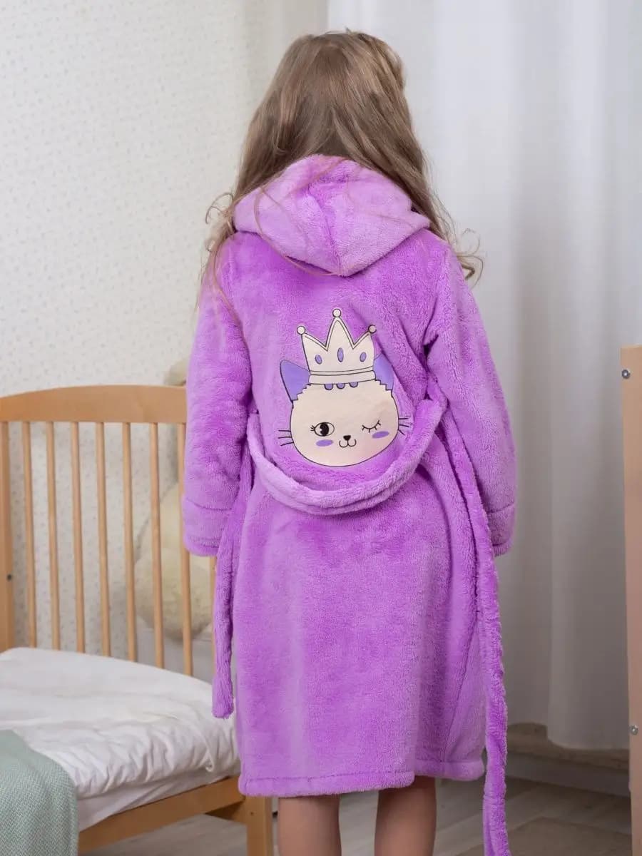 халат детский махровый с капюшоном длинный