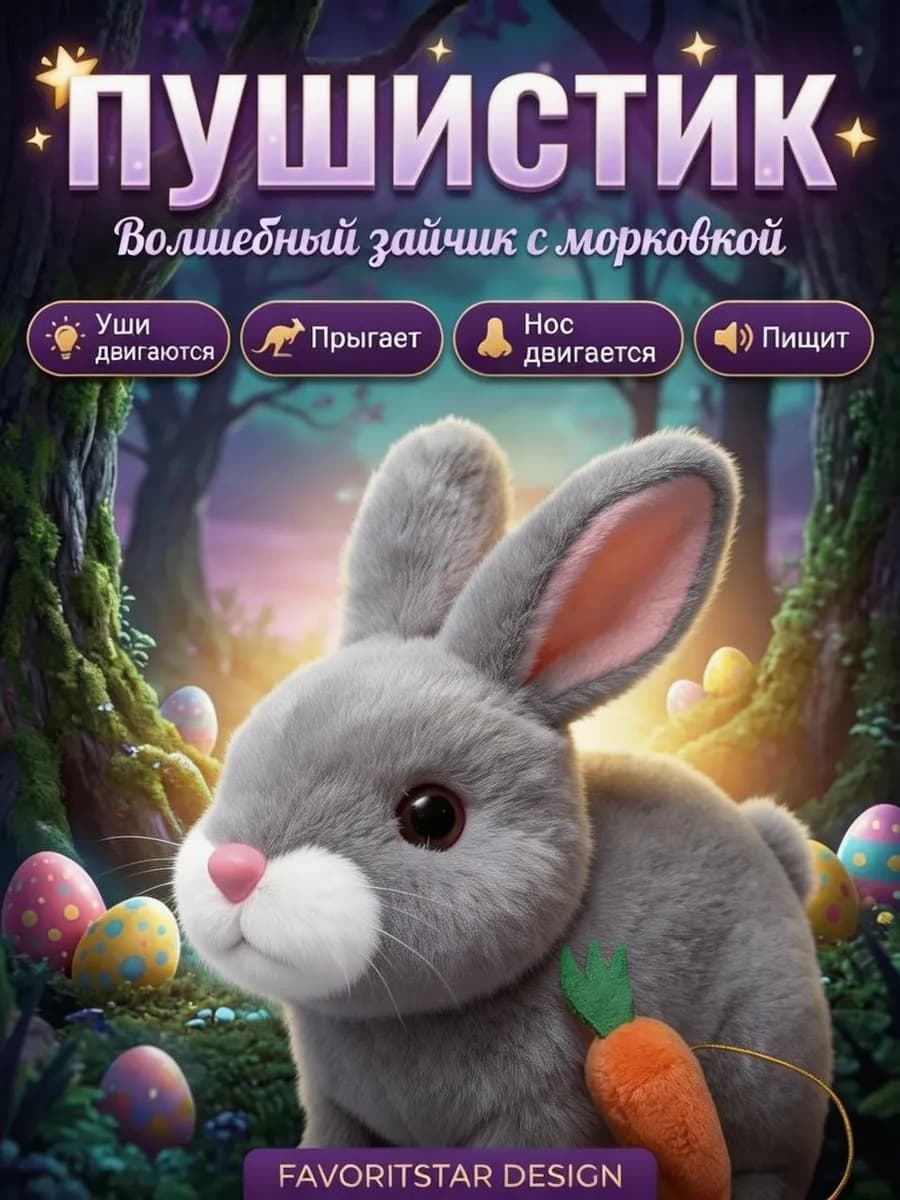 Игрушка зайчик прыгающий интерактивный для малыша