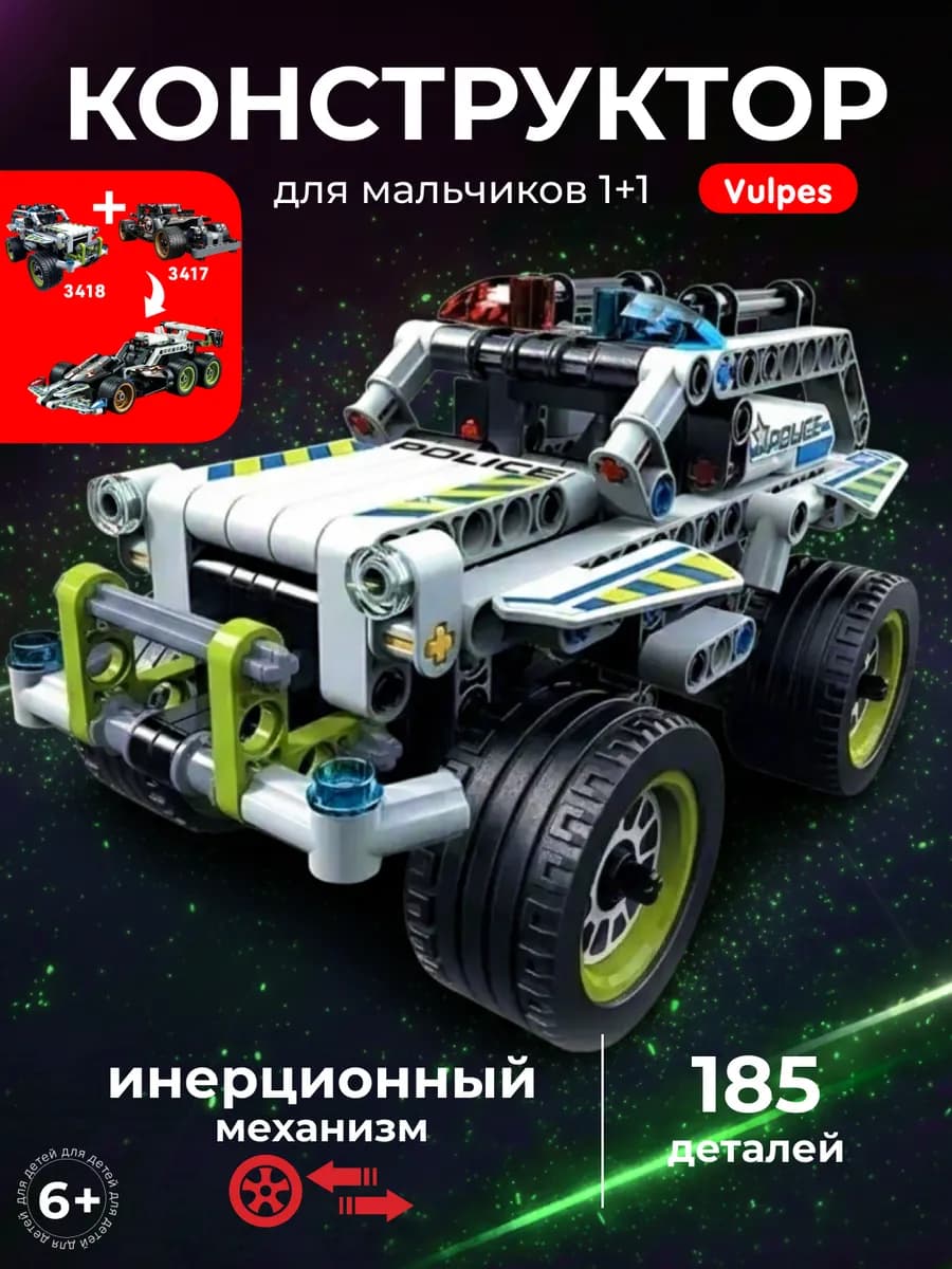 Конструктор полицейская машина аналог lego technic