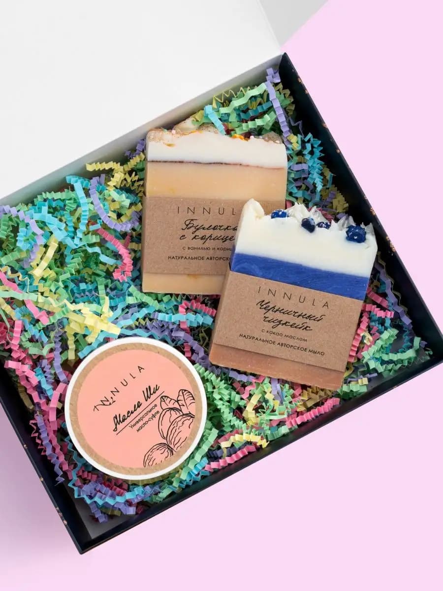 Подарочный набор с маслом ши и мылом ручной работы