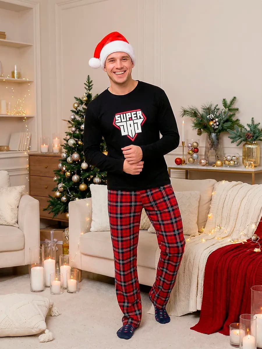 Пижама со штанами домашняя больших размеров новогодняя