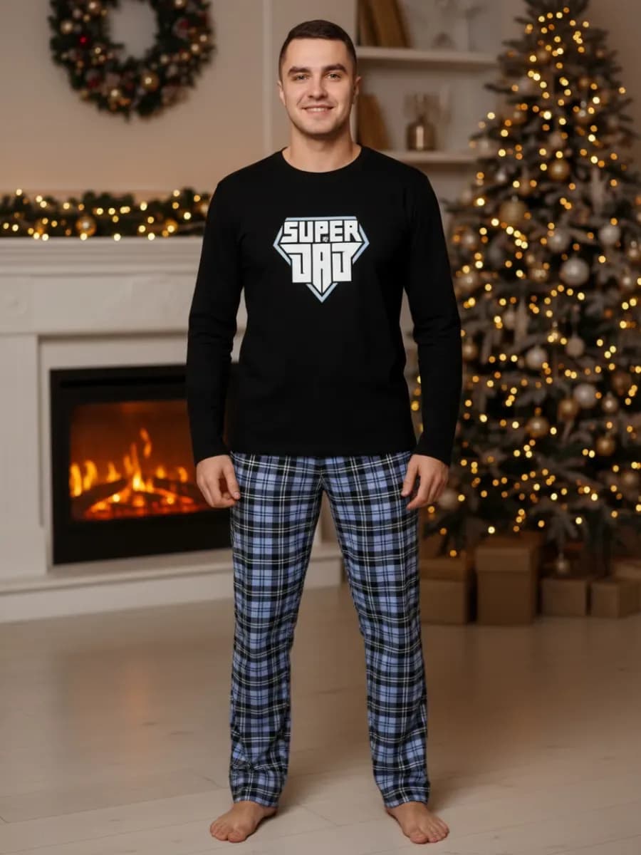 Пижама со штанами хлопок новогодняя