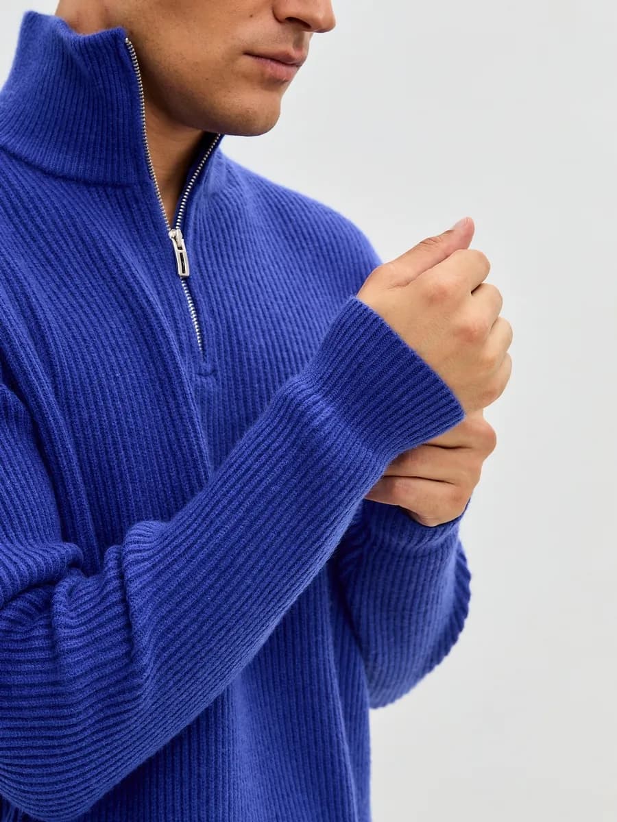 Джемпер на молнии классический свитер полузамок