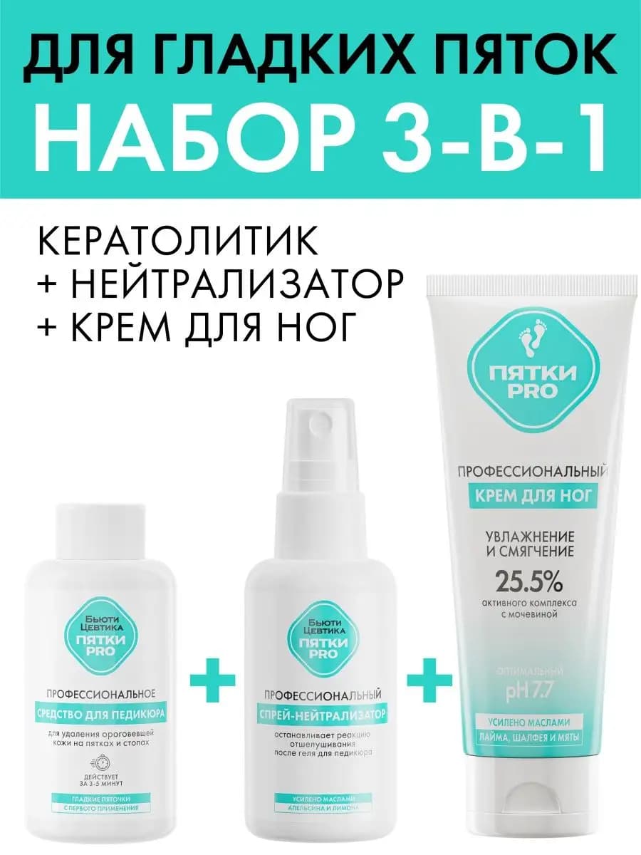 Набор для гладких пяток - кератолитик для педикюра