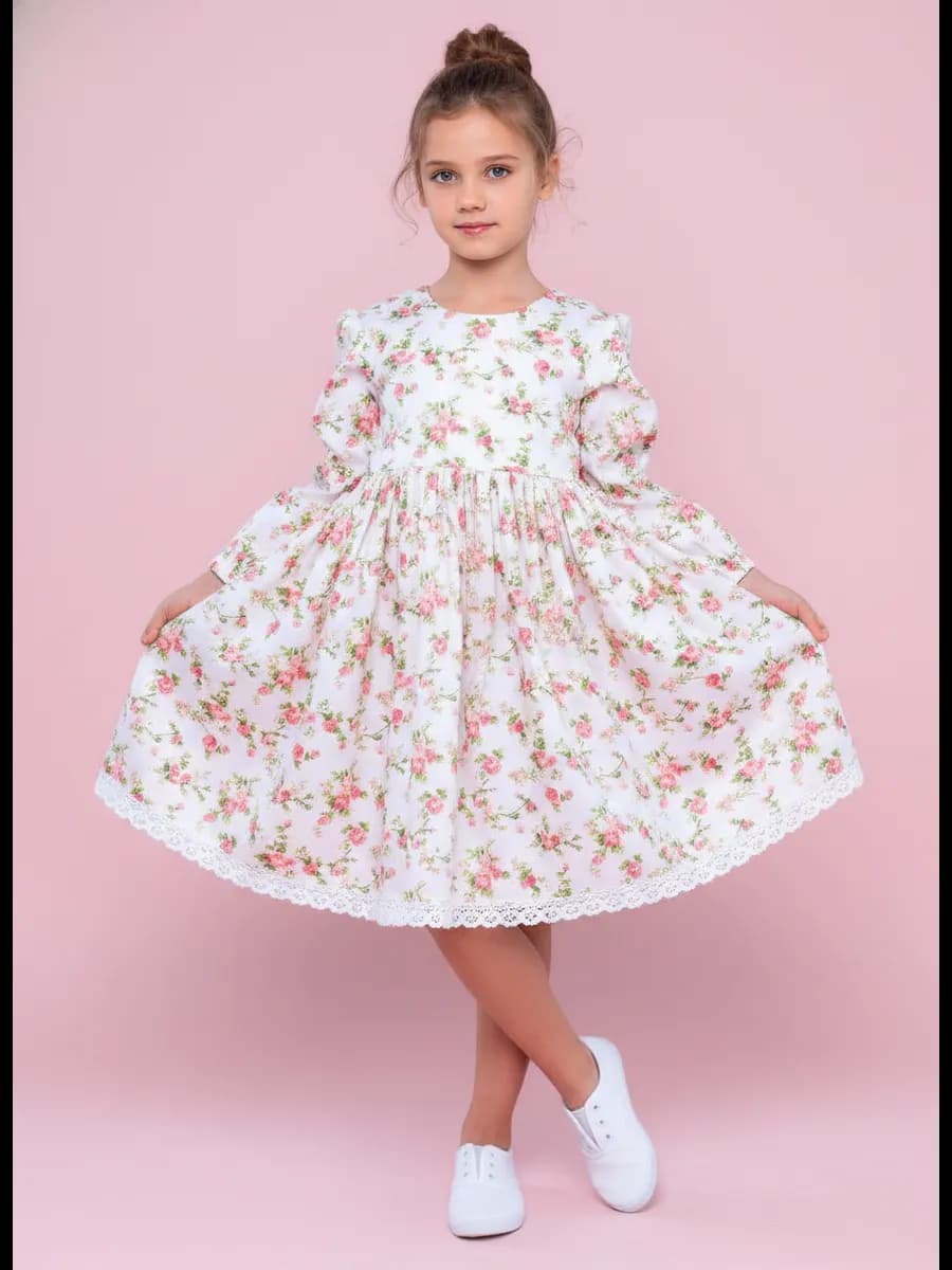 Платье нарядное праздничное в садик в цветочек