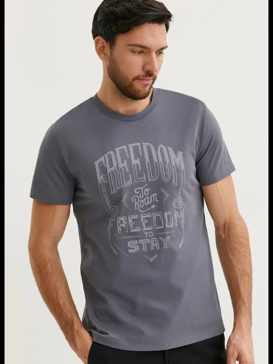 Футболка мужская больших размеров с принтом - фото 1