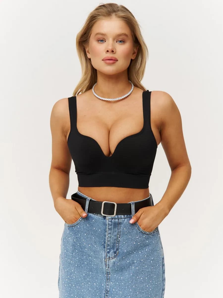 Бюстгальтер без косточек бесшовный топ пушап