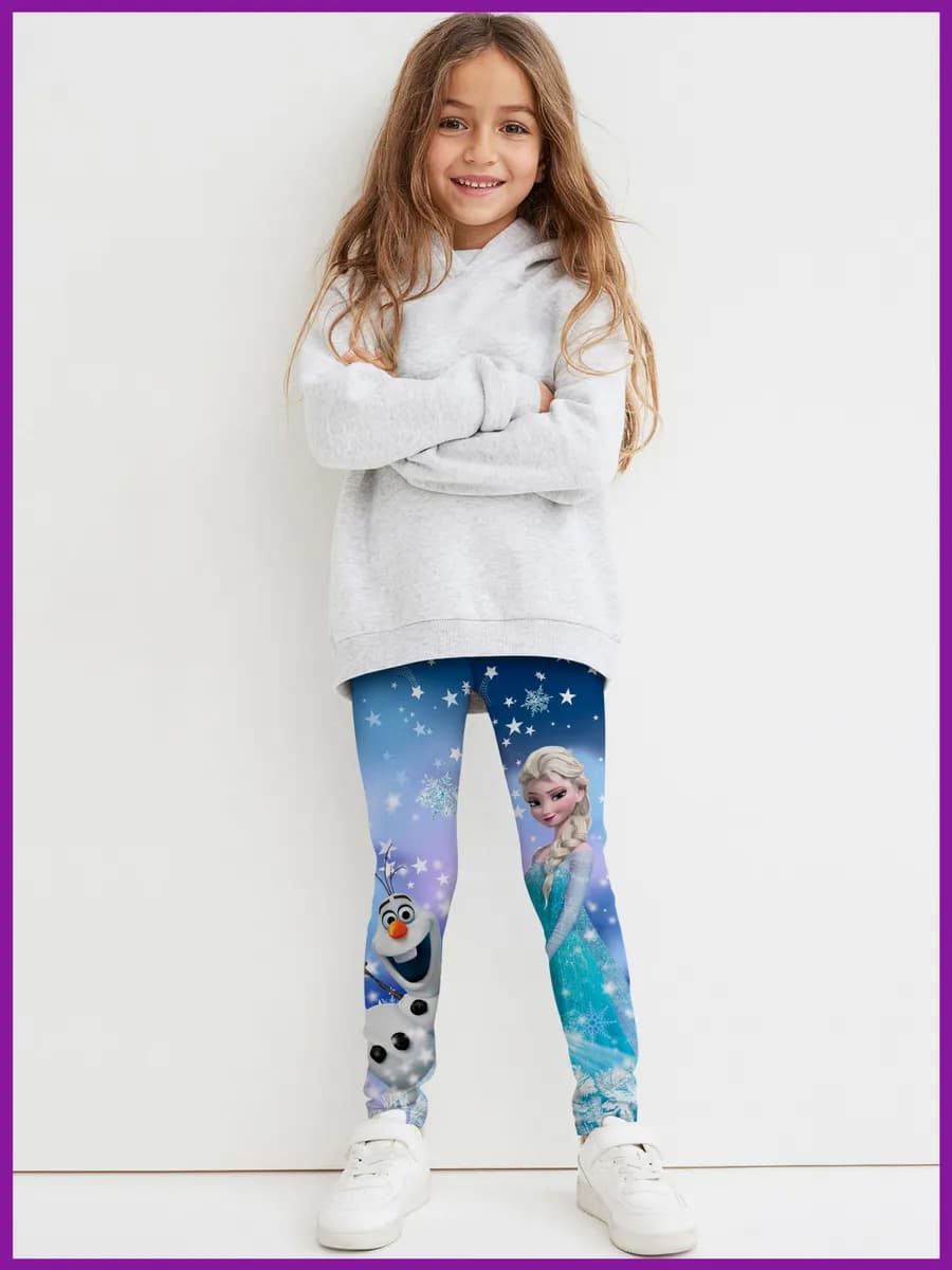 Леггинсы для девочки лосины с принтом Холодное сердце