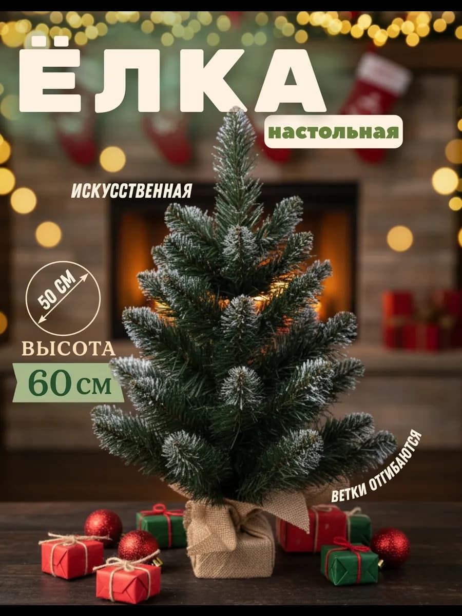 Елка искусственная новогодняя настольная