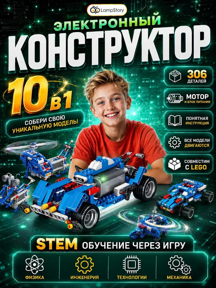 Конструктор электронный робототехника для мальчика