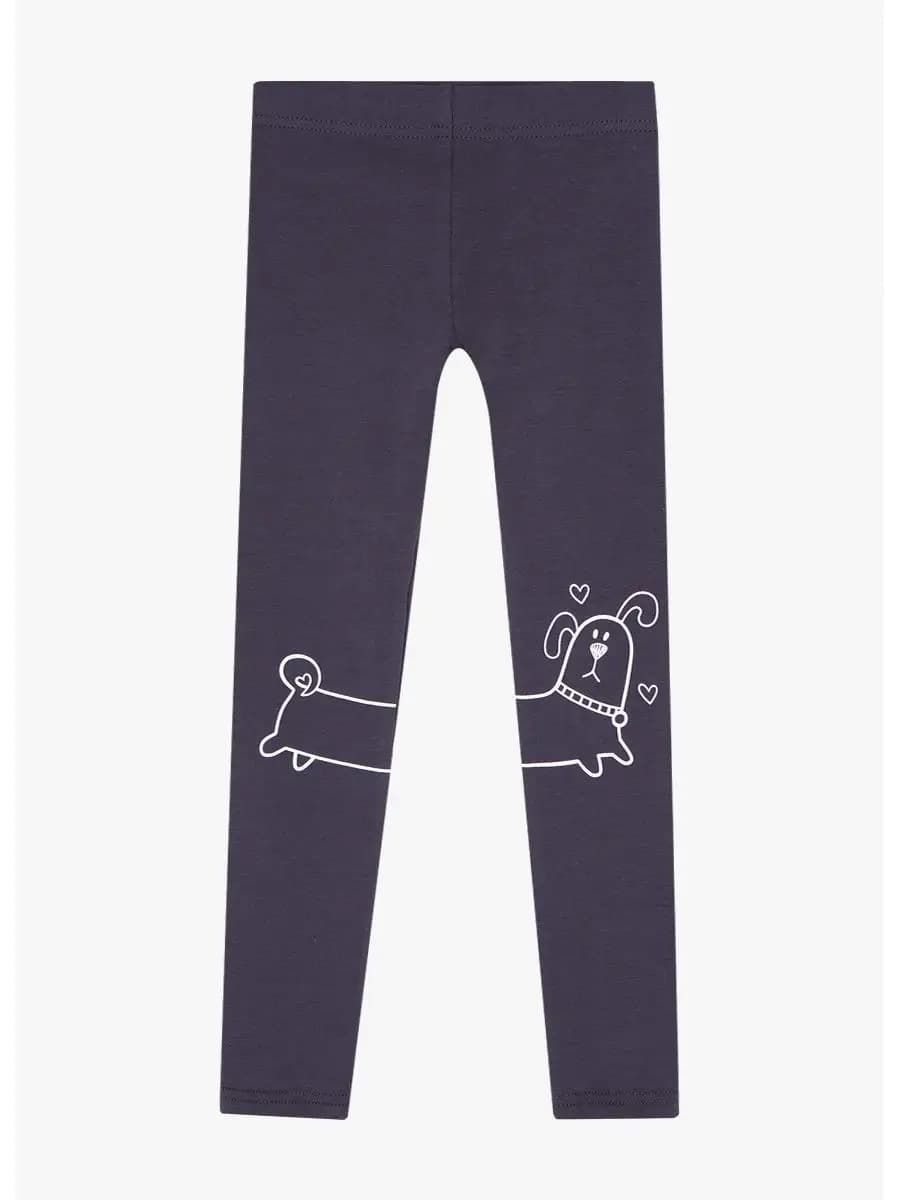 Легинсы серые с принтом - фото 1