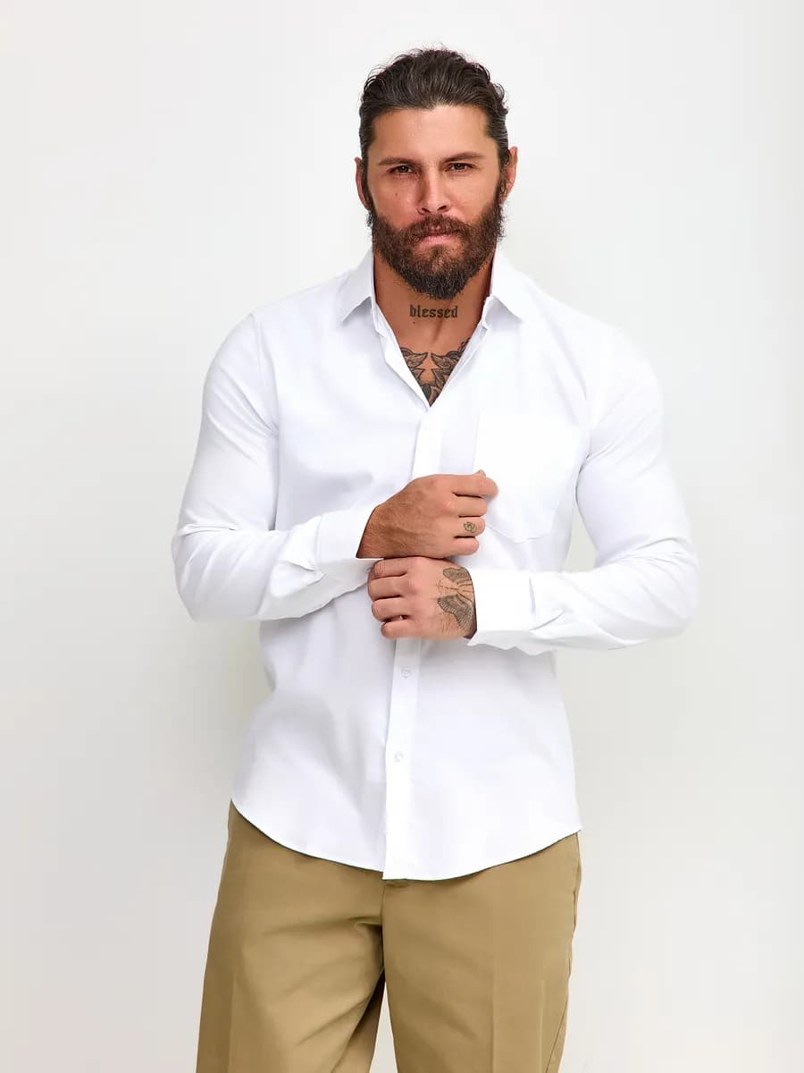 Рубашка классическая полуприталенная мягкая