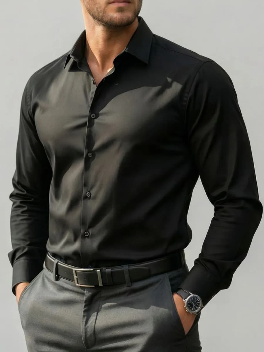 Рубашка классическая с длинным рукавом праздничная