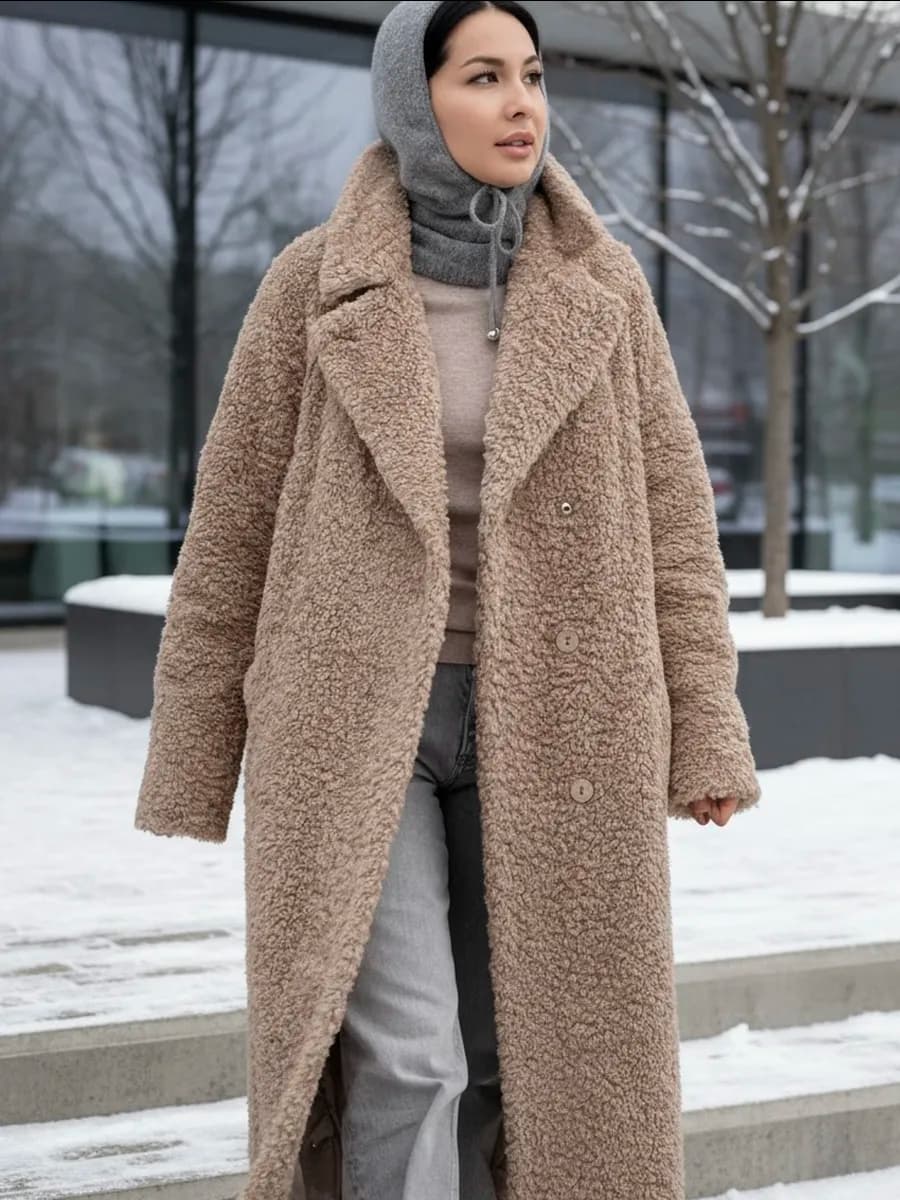 Шуба искусственная зимняя чебурашка