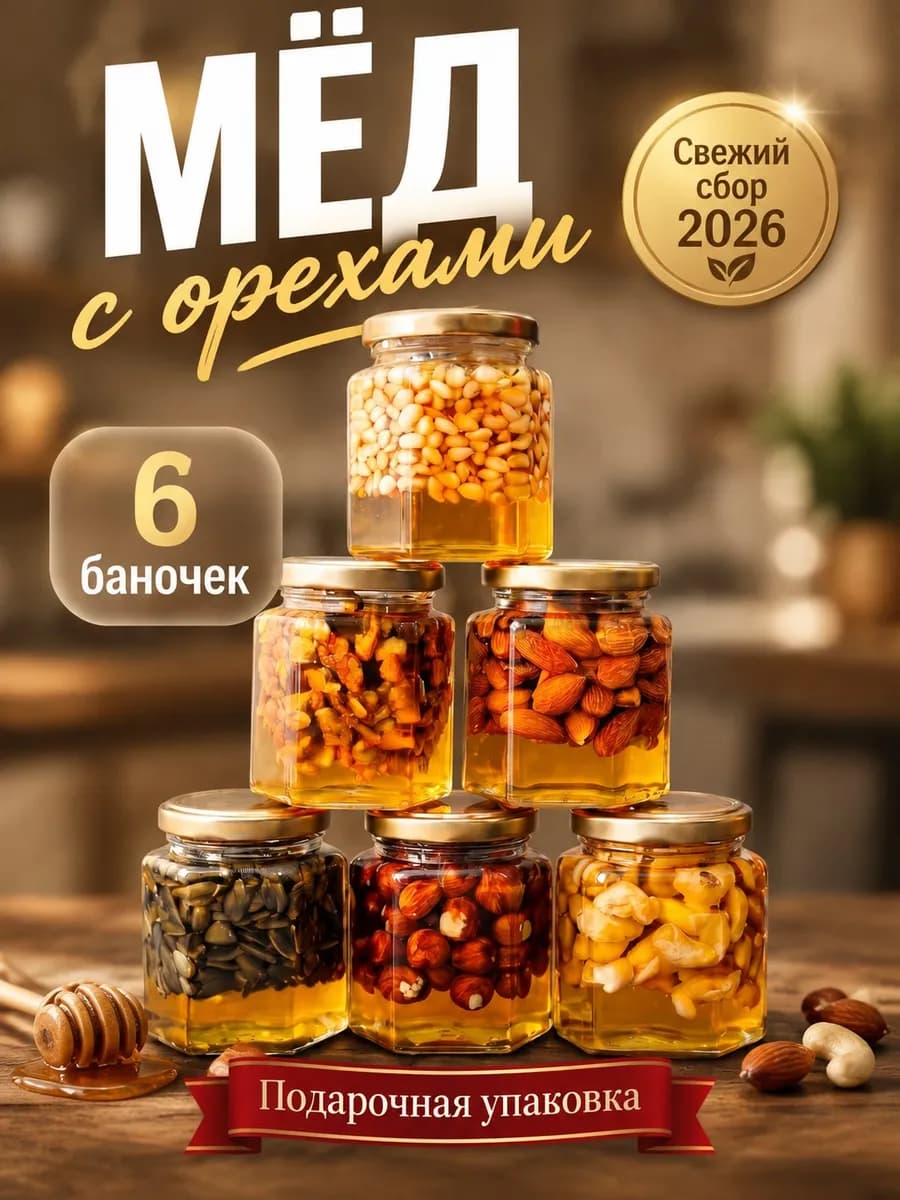 Подарочный набор Мёд с орехами подарок учителю