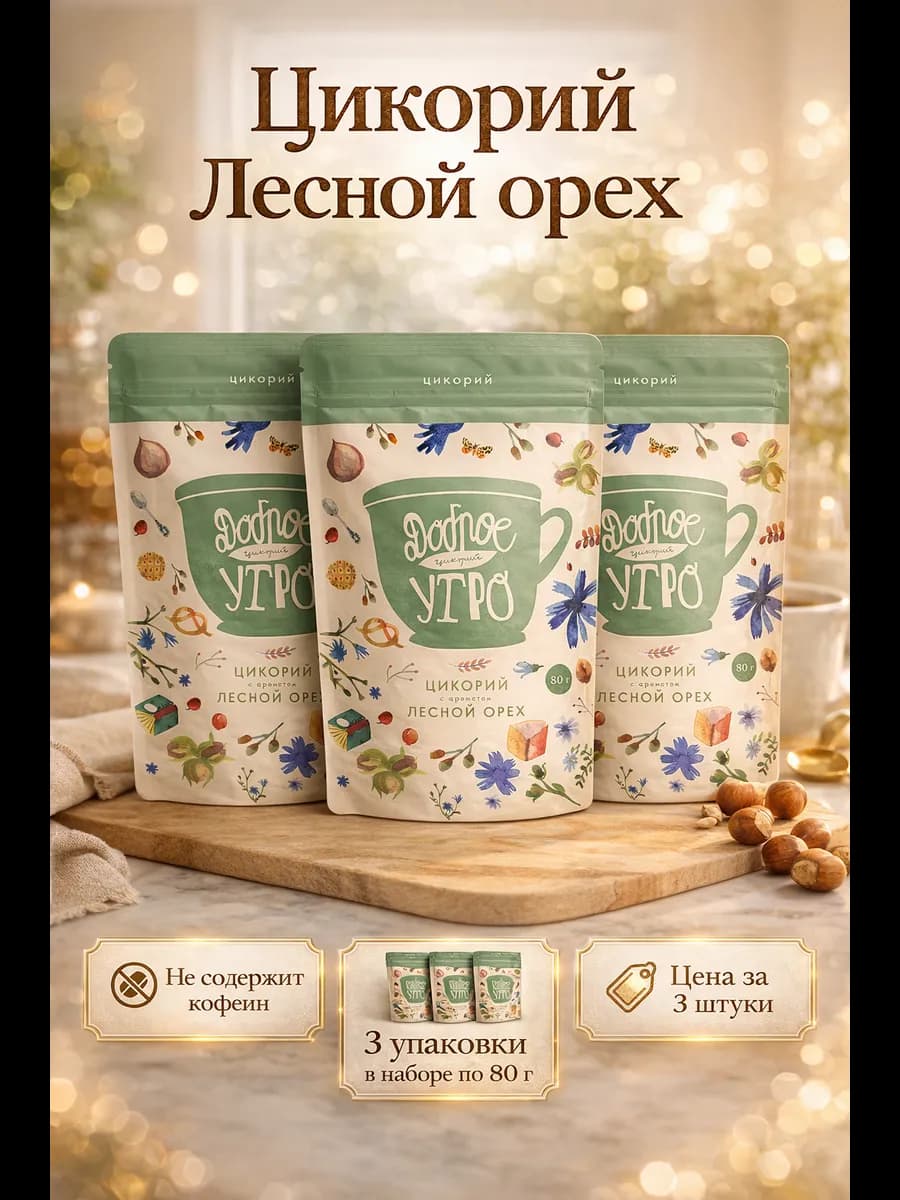 Цикорий растворимый натуральный Лесной орех 80 гр 3 шт