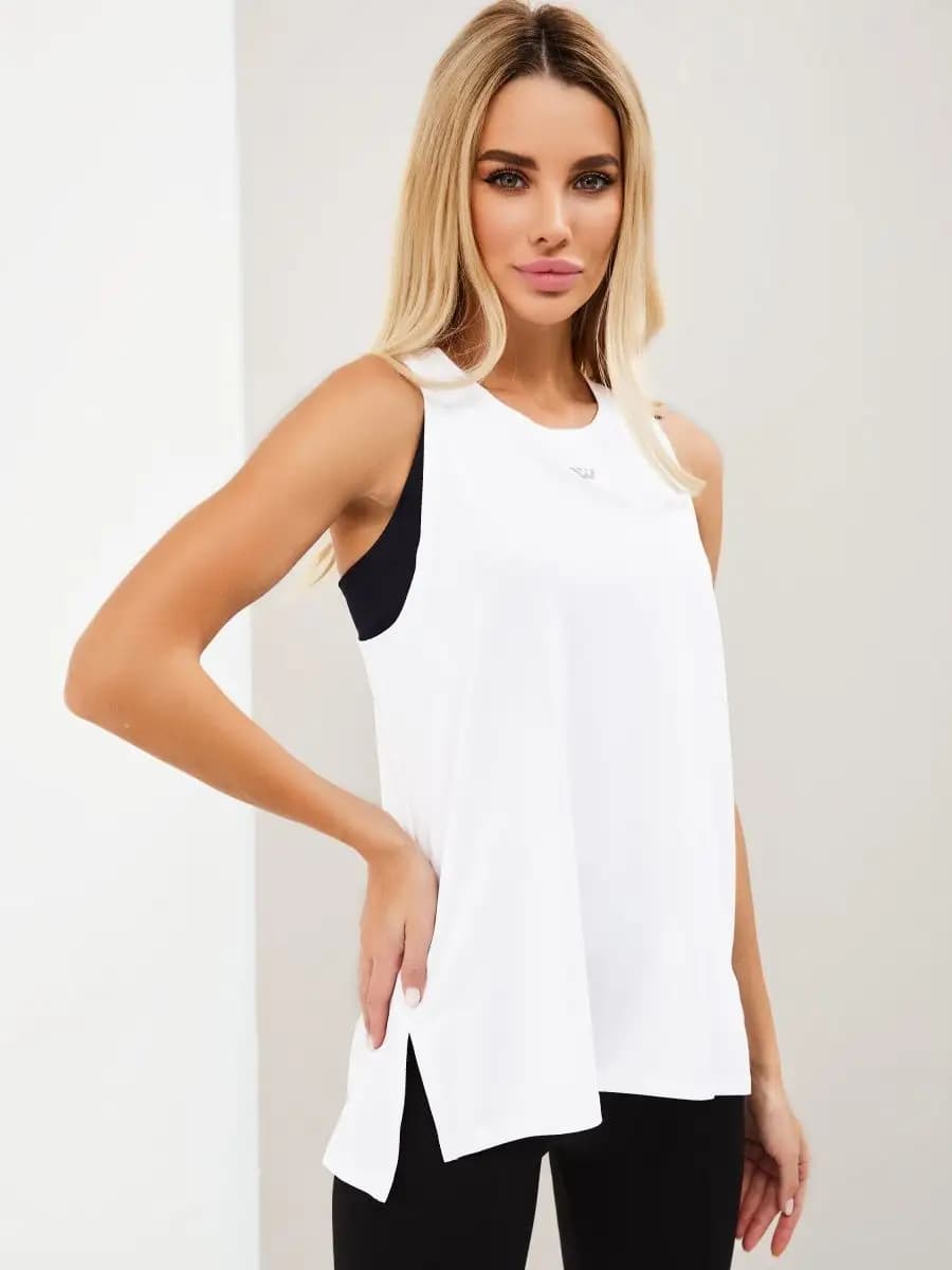 Спортивная майка для фитнеса удлиненная