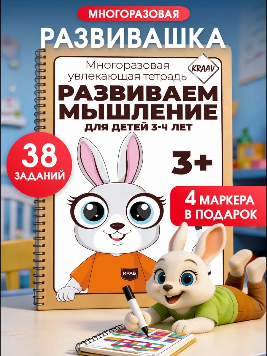 Развивающая игрушка книга развивашка для детей 3-4 года