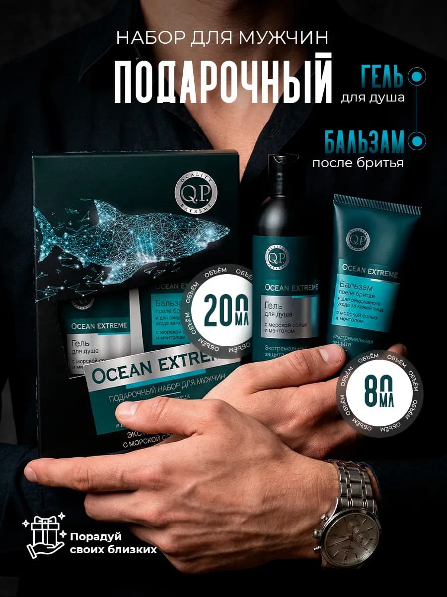 Подарок мужчине набор гель для душа и бальзам после бритья