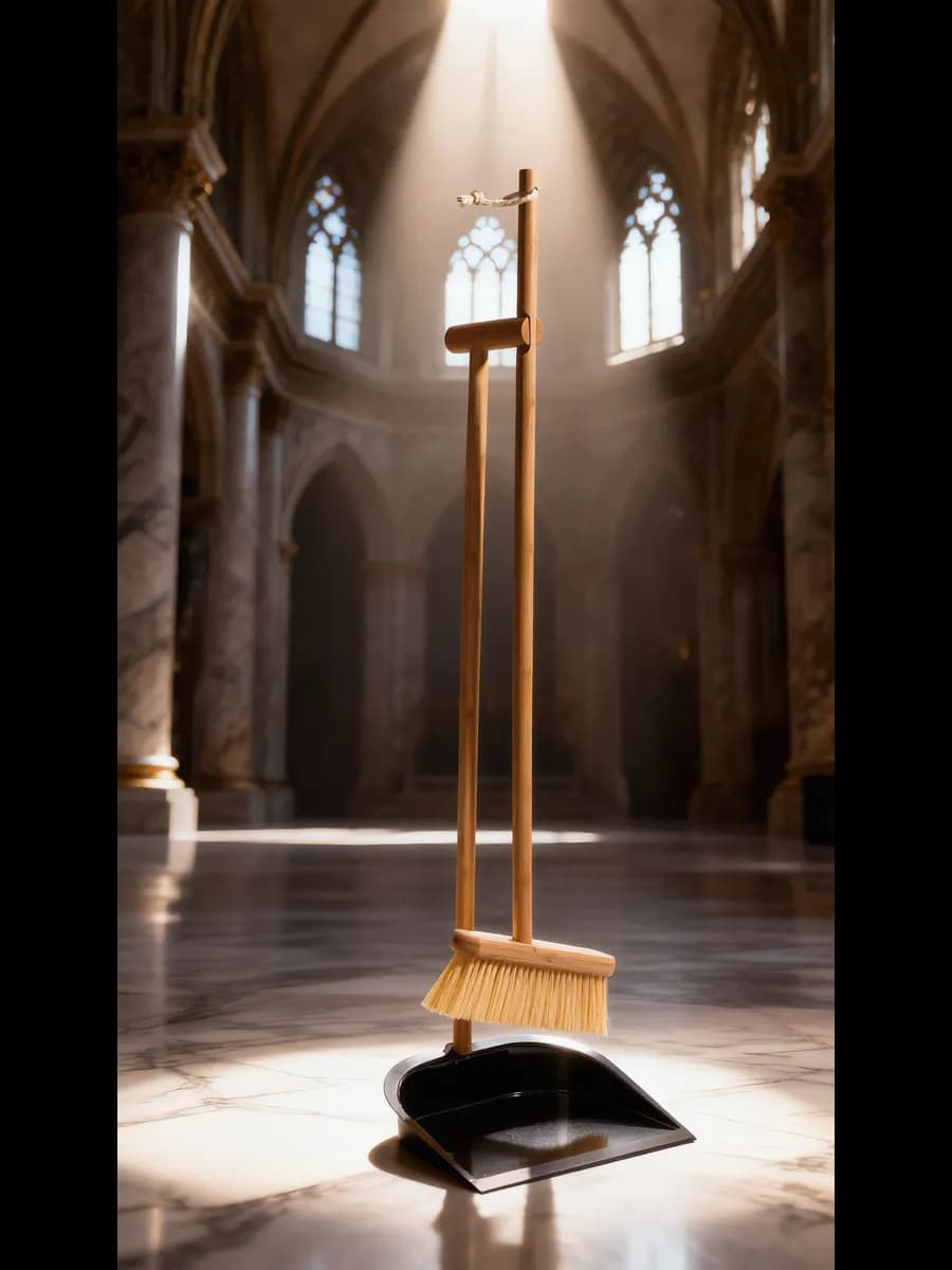 Щетка с длинной ручкой и совком